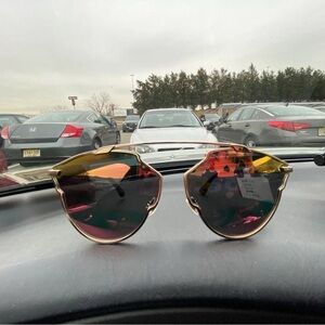 Christian Dior Stylish Gold Sunglasses for Women